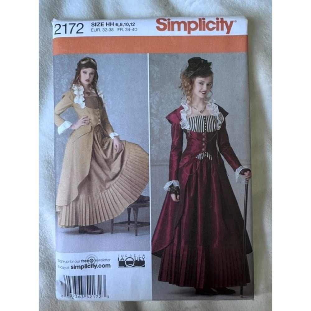 Simplicity Steampunk Victorian Costume Sewing Pattern Lot 2172 1138 1248 8075
